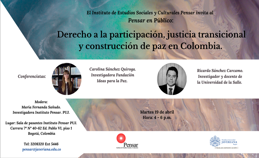 Pensar en Público: Derecho a la participación, justicia transicional y construcción de paz en Colombia imagen